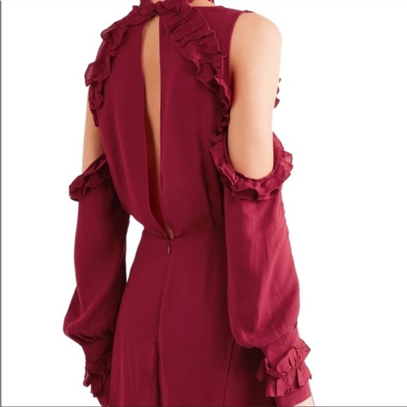 Hanie cold-shoulder ruffled gauze mini dress - Picture 5 of 6